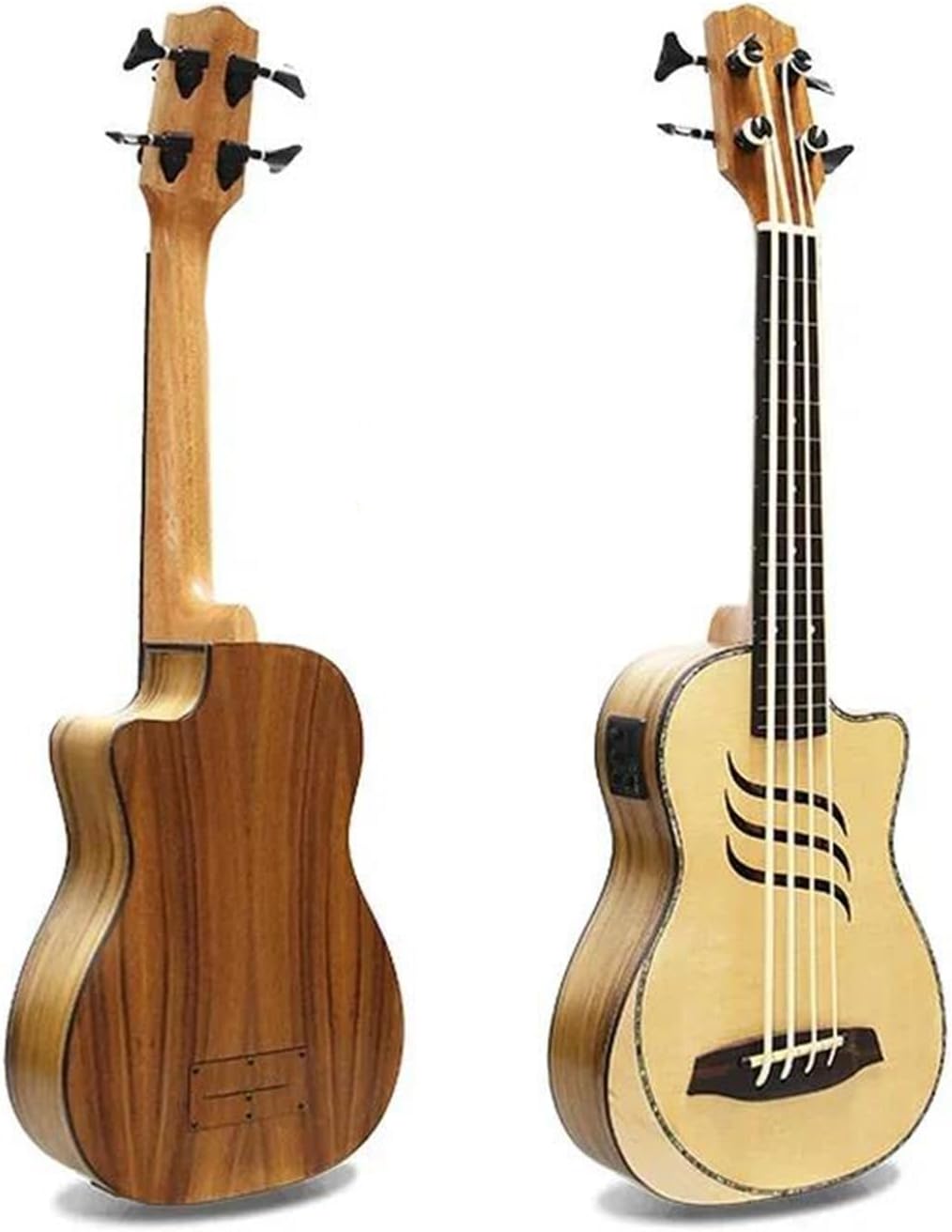 Adult Ukulele Acoustic Electric Solid Spruce Fretless Ukulele Bass 30 Inch Guitar 30 Inch 4 String Mini Electric Guitar Pickup