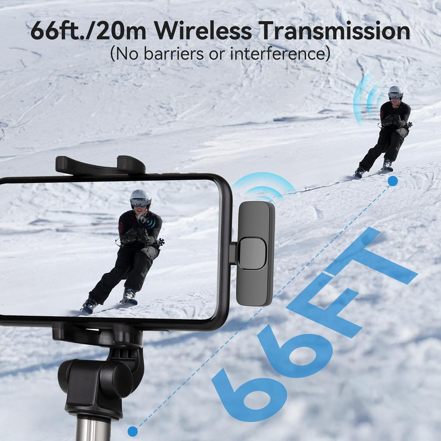 Oraolo Mini Wireless Lavalier Microphone for iPhone, 2 Pack Professional Lapel Mics for Recording, Clip-on Mic with Noise Reduction, Lav Mic for Interview TikTok Vlog YouTube (for iPhone 14 and Below)