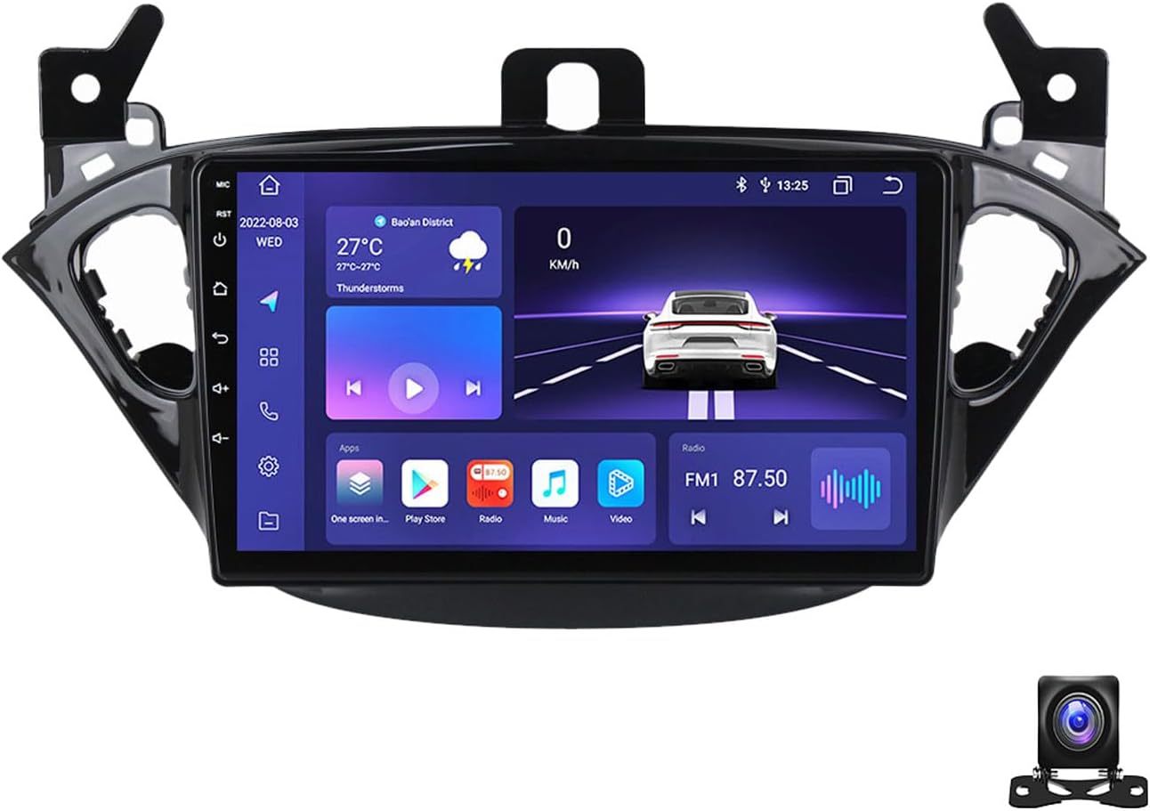 9 Inch Car Stereo Double Din Radio Compatible with Opel Corsa 2014~2019 Car Multimedia Navigation Compatible with Carplay Android Auto, Navigation, SWC, Backup Camera,M800S 8G+256G