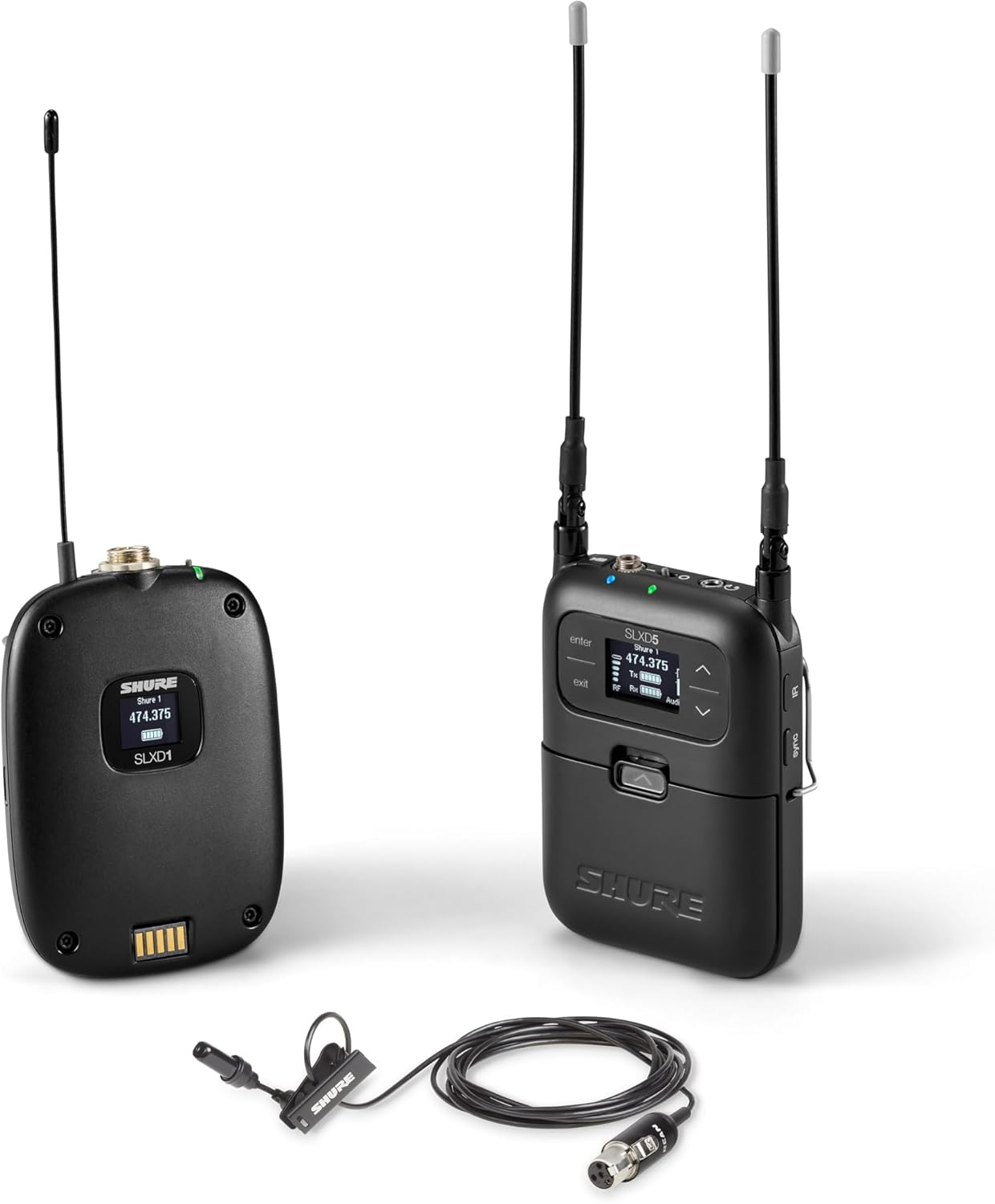 Shure SLXD15/UL4B Portable Digital Wireless System with SLXD1 Bodypack Transmitter, SLXD5 Single Channel Receiver and UniPlex UL4B Cardioid Lavalier Microphone | H55 Band (SLXD15/UL4B-H55)