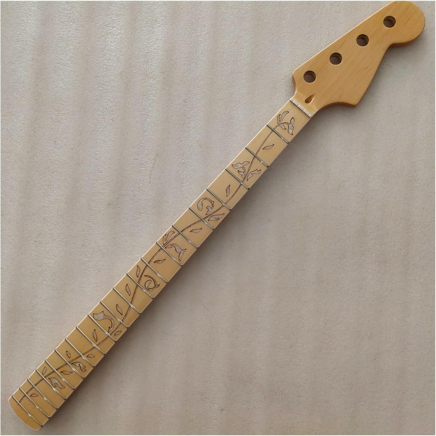 Maple 20 Fret P Bass Guitar Neck Replacement 4 String Maple Fingerboard Inlay Electric Guitar Neck