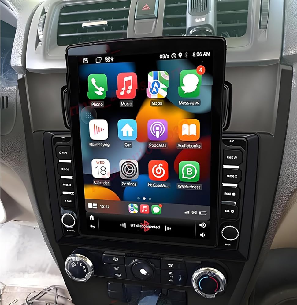 9.7 inch Touchscreen Car Stereo for Ford Mondeo 2010-2012, Android 15 Double Din Car Radio with Carplay & Android Auto in-Dash Navigation BT Mirror Link WiFi Backup Camera 4+64G