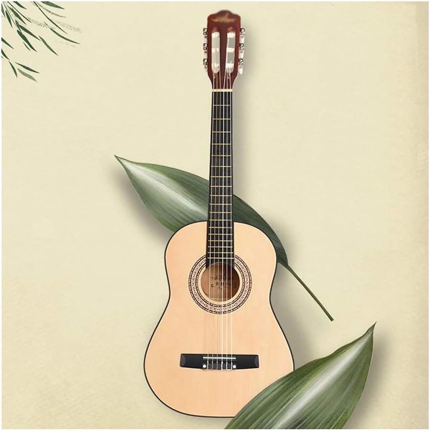 Etlegor Beginners Kids Retro Spruce Wooden Guitar 6 Nylon String Small Portable Travel Guitar with Waterproof Case, Strap, 3 Sizes, 2 Colors (Color : Natural, Size : 36 inches)