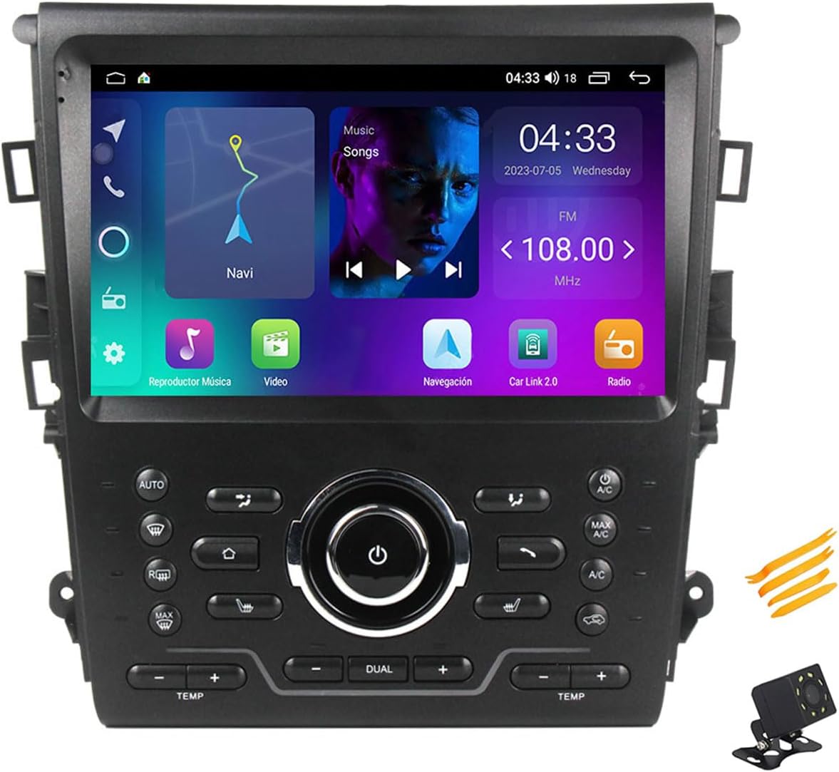 Android 13 Car Stereo Bluetooth Car Play 2 DIN Touch Screen Compatible with Ford Mondeo 2014~2019 9in QLED Display Car Radio with Navigation Android Auto FM RDS SWC,4 Core NF1 1G+32G