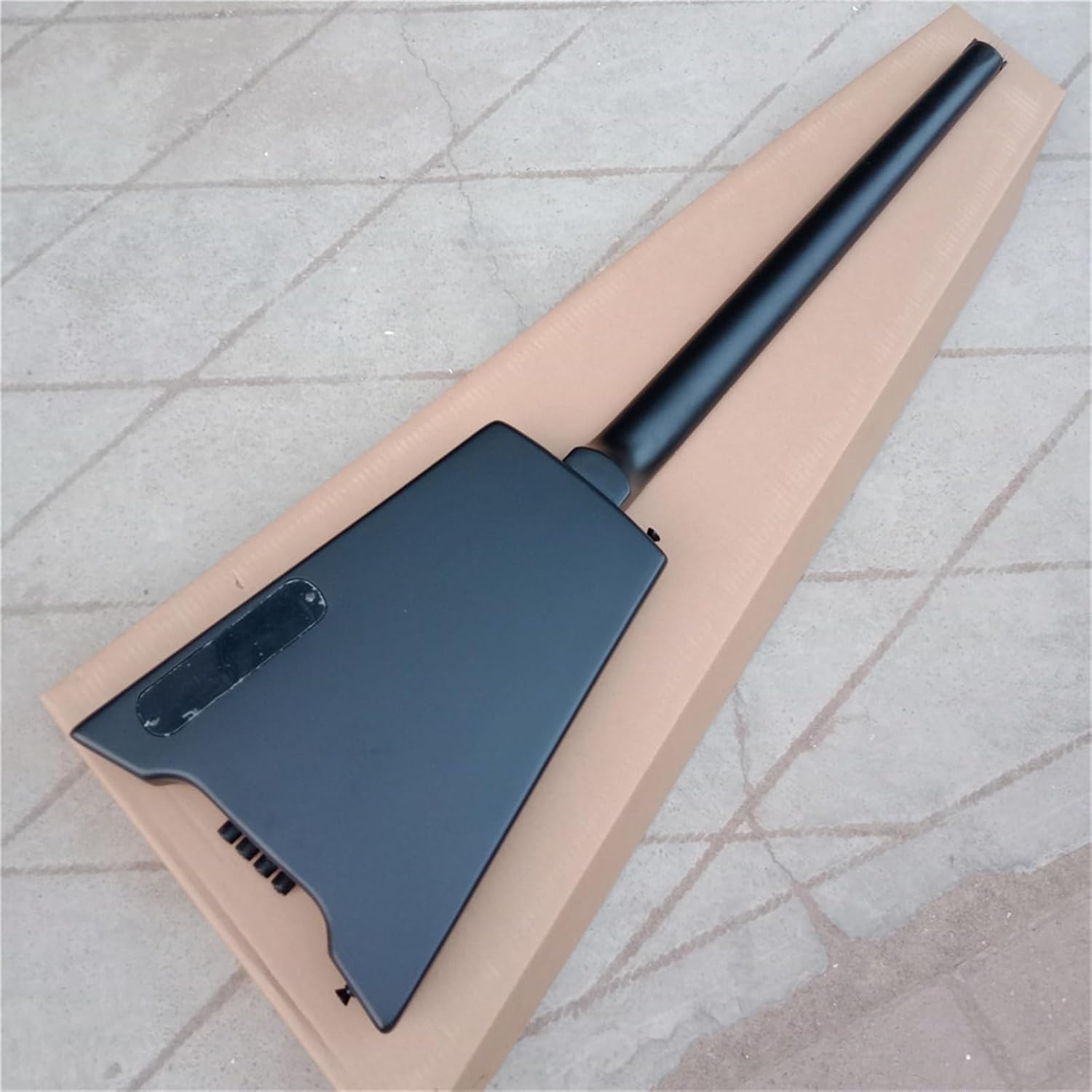 VENEKA Headless Electric Guitar Matte Black 41 Inches 4 Strings Headless Electric Bass Guitar Mahogany Body Rosewood Fingerboard