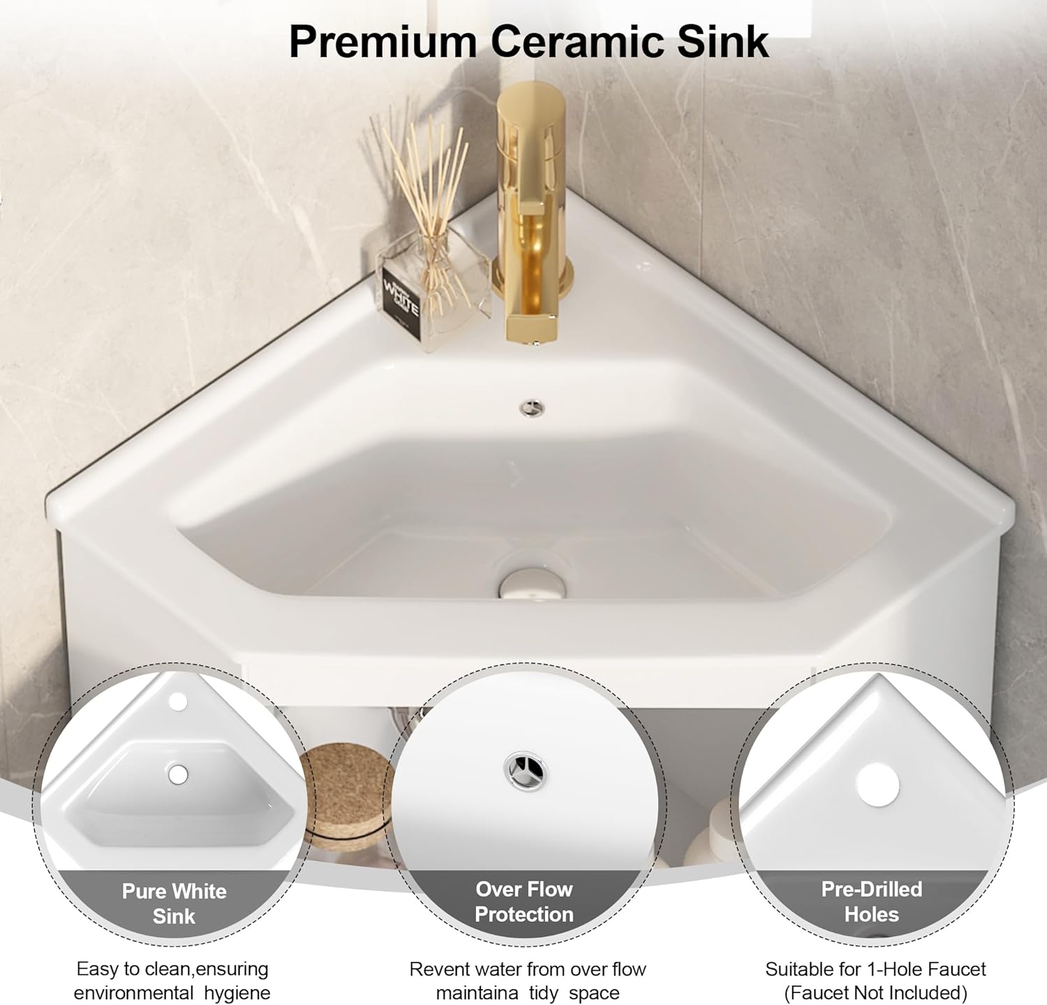 Corner Bathroom Vanity Sink Cabinet 24