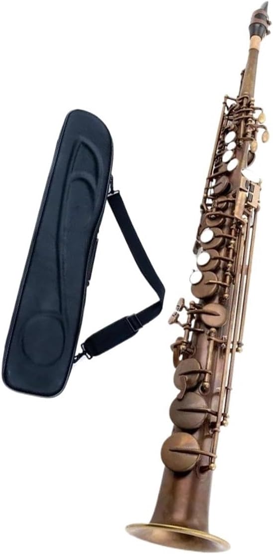 Professional Saxophone Instrument For Beginners Brass Straight Soprano Saxophone Bb Woodwind Instrument Engraving Pattern