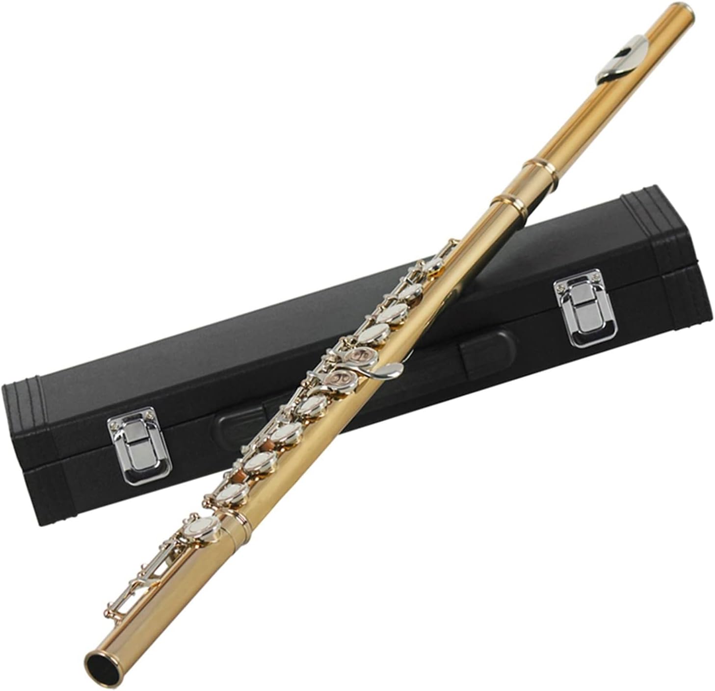 TSTS Flutes Musical Instrument 16 Hole Flute Golden Silver Key Flute with Storage Box Accessories Professional Woodwind Musical Instrument