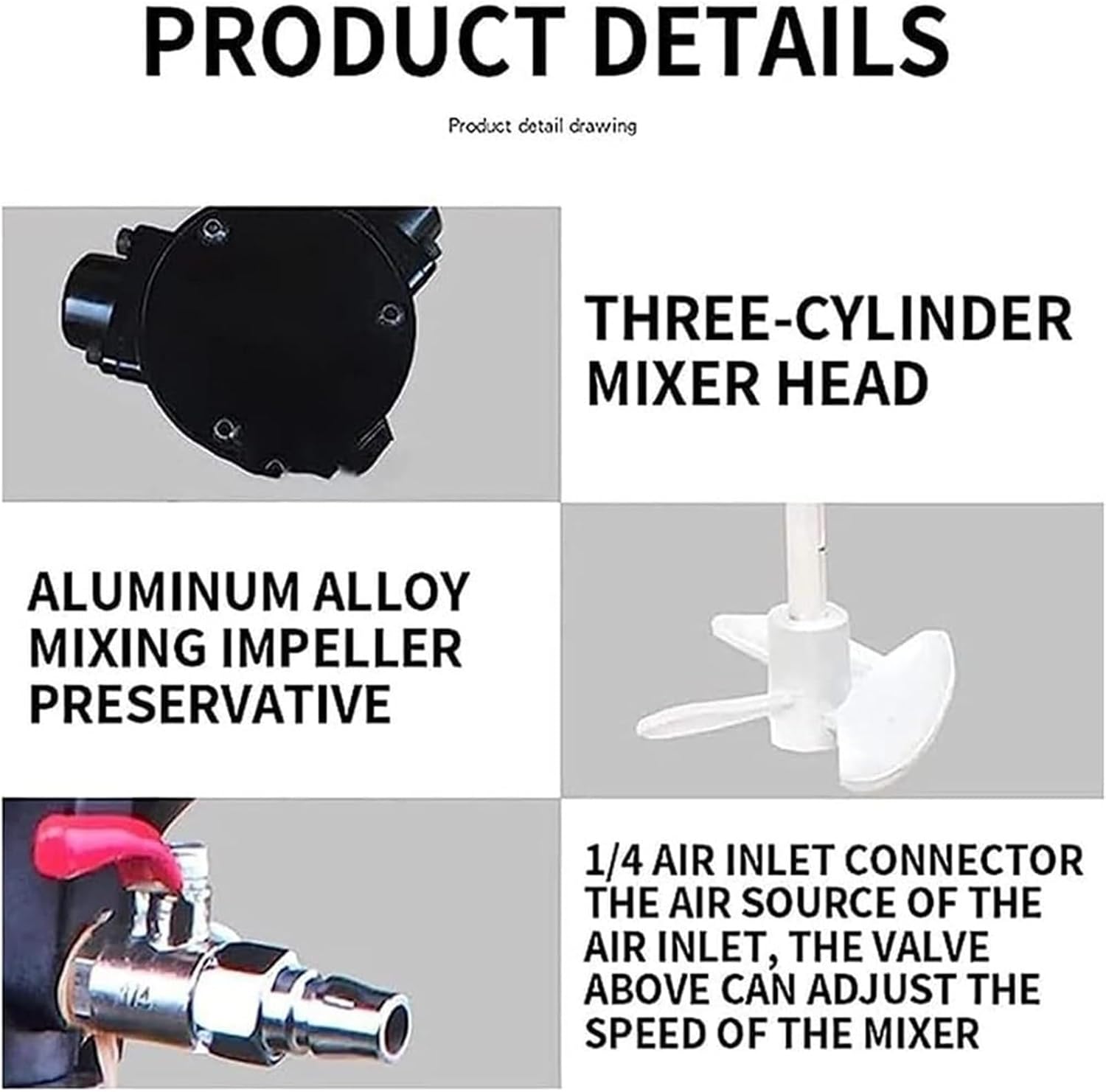 5 Gal/20L Stainless Steel Automatic Paint Stirring Machine,Pneumatic Bracket Mixer,Desktop Vertical Air Agitator,for Mixing