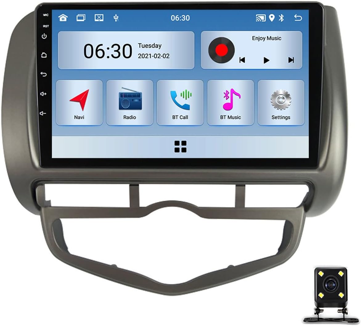 Car Stereo Multimedia MP5 Player for Honda Jazz City 2002~2007 Car Audio with Rear View Camera FM Radio 9 Inch Touch Screen Stereo Support Bluetooth/SWC/USB/Mirror Link/Carplay/Auto