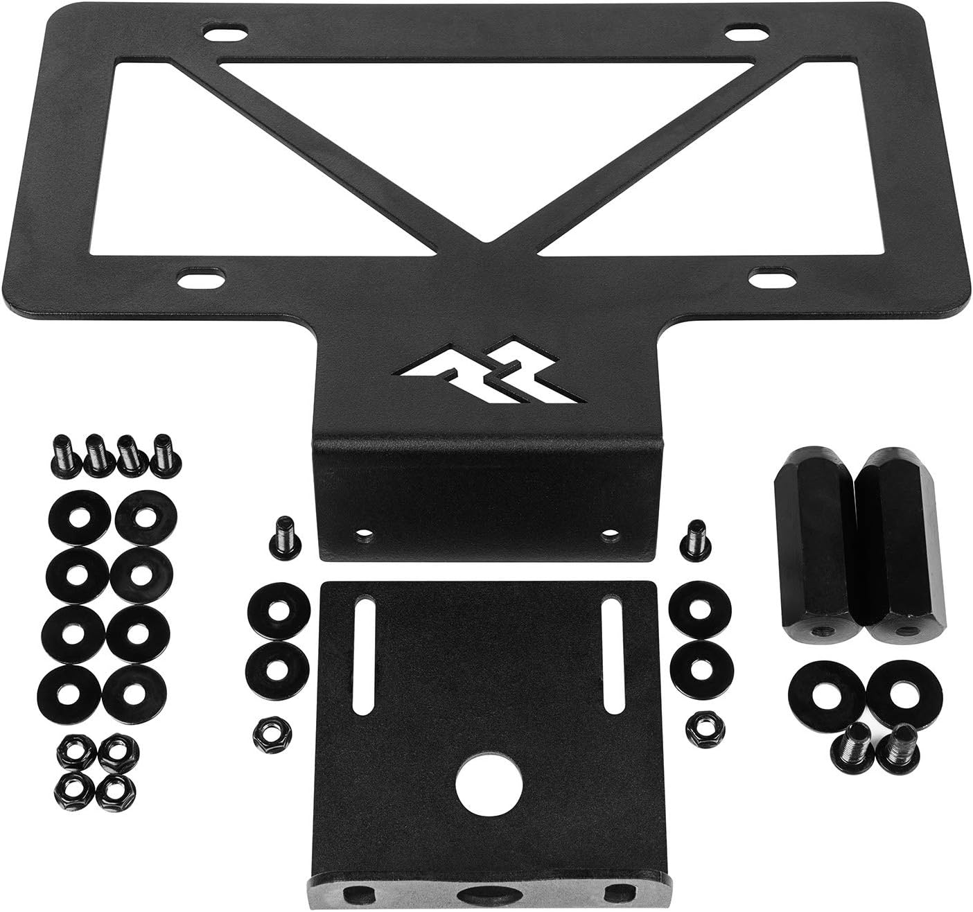 Rugged Ridge License Plate Relocation | Black, Sturdy Steel, Satin Adjustable | 11585.25 | Fits 2018-2025 Jeep Wrangler JL