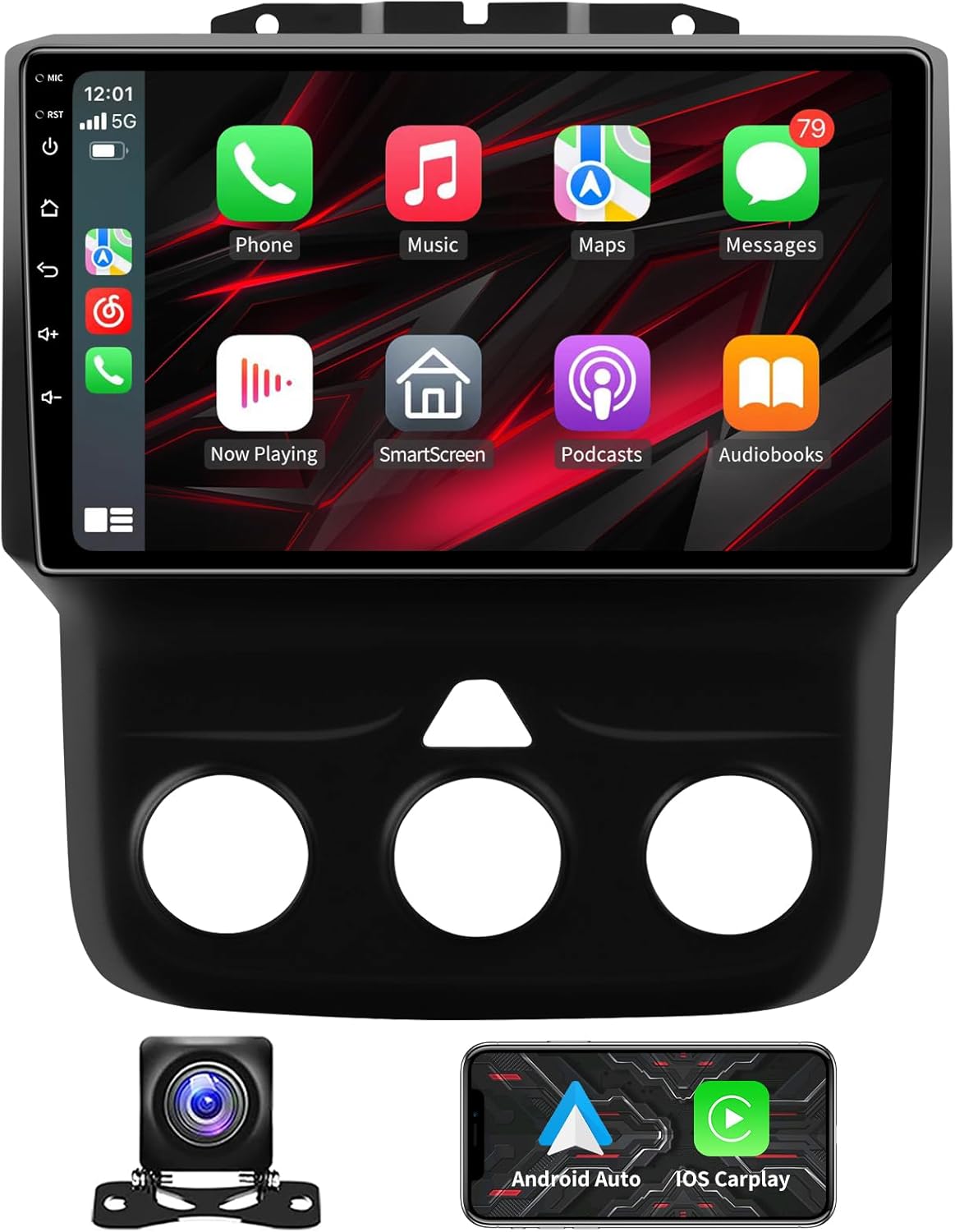 4GB+32GB Andorid13 Car Radio for Dodge Ram 2013 2014 2015 2016 2017 2018 1500 2500 3500 with Wireless CarPlay&Android Auto 9.2 Inch HD Touchscreen Support FM GPS SWC