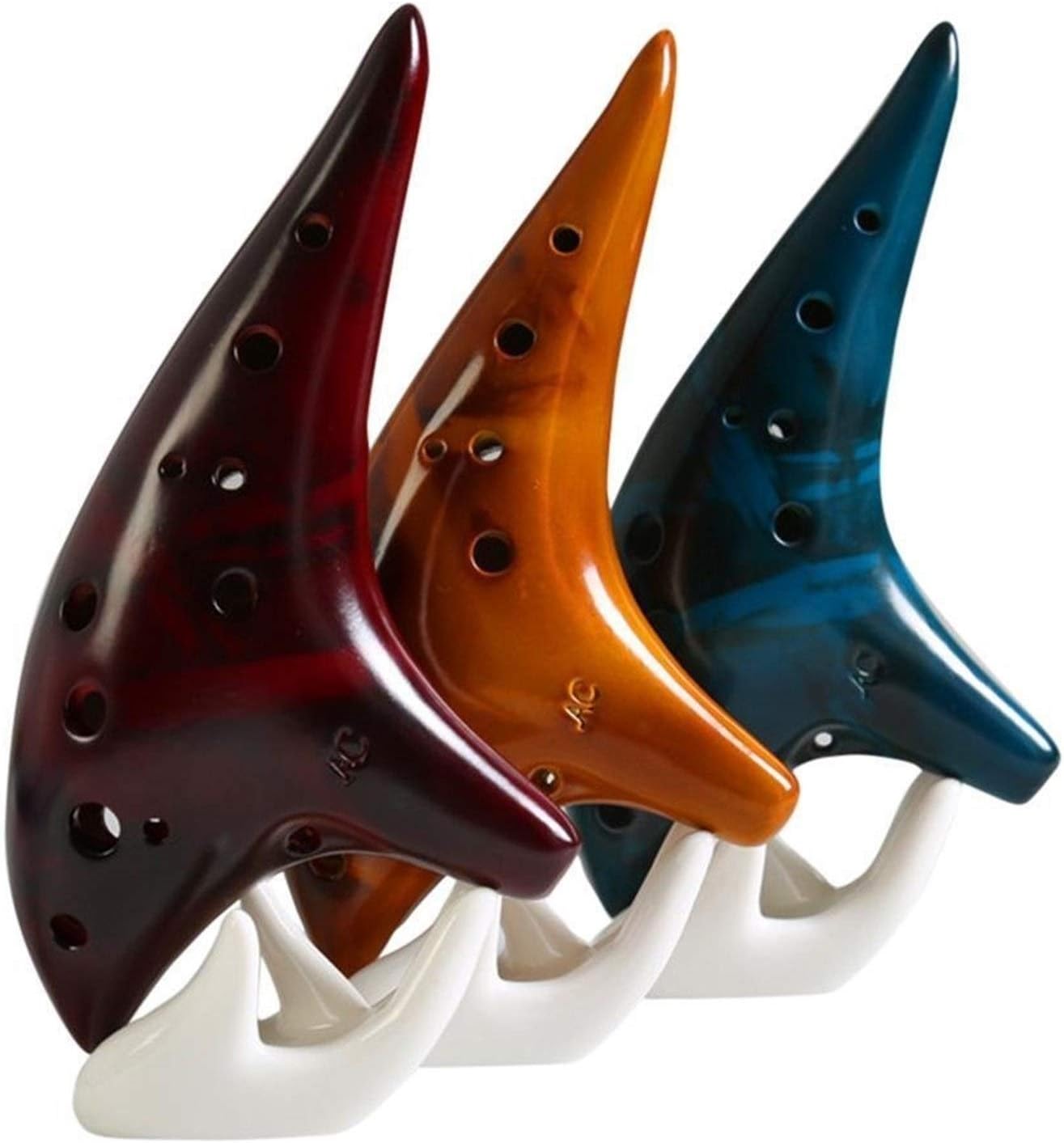 12 Hole Ceramic Ocarina Woodwind Instruments Flute Alto C Tuning Beginner Teaching Ocarina 1pc (Color : Yellow)