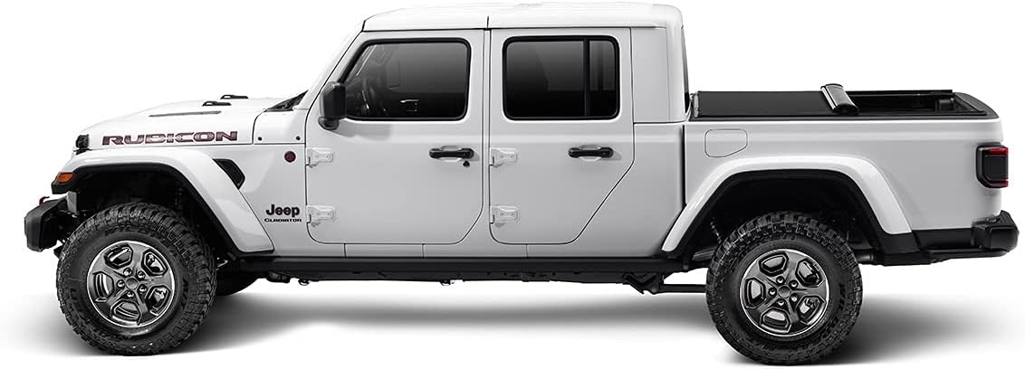 Rugged Ridge Armis Soft Rolling Tonneau Cover for Jeep Gladiator JT | Weather Resistant, Full Bed Access | 13550.22 | Fits 2020-2025 Jeep Gladiator JT with or without Trail Rails