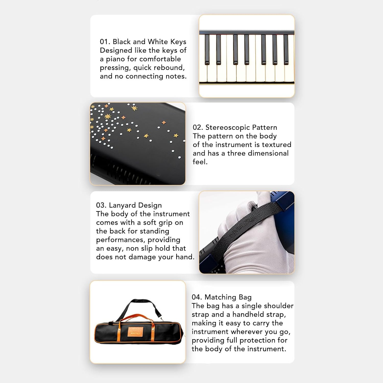 37 Key Melodica Instrument Piano Air Keyboard, Melodica for Beginners