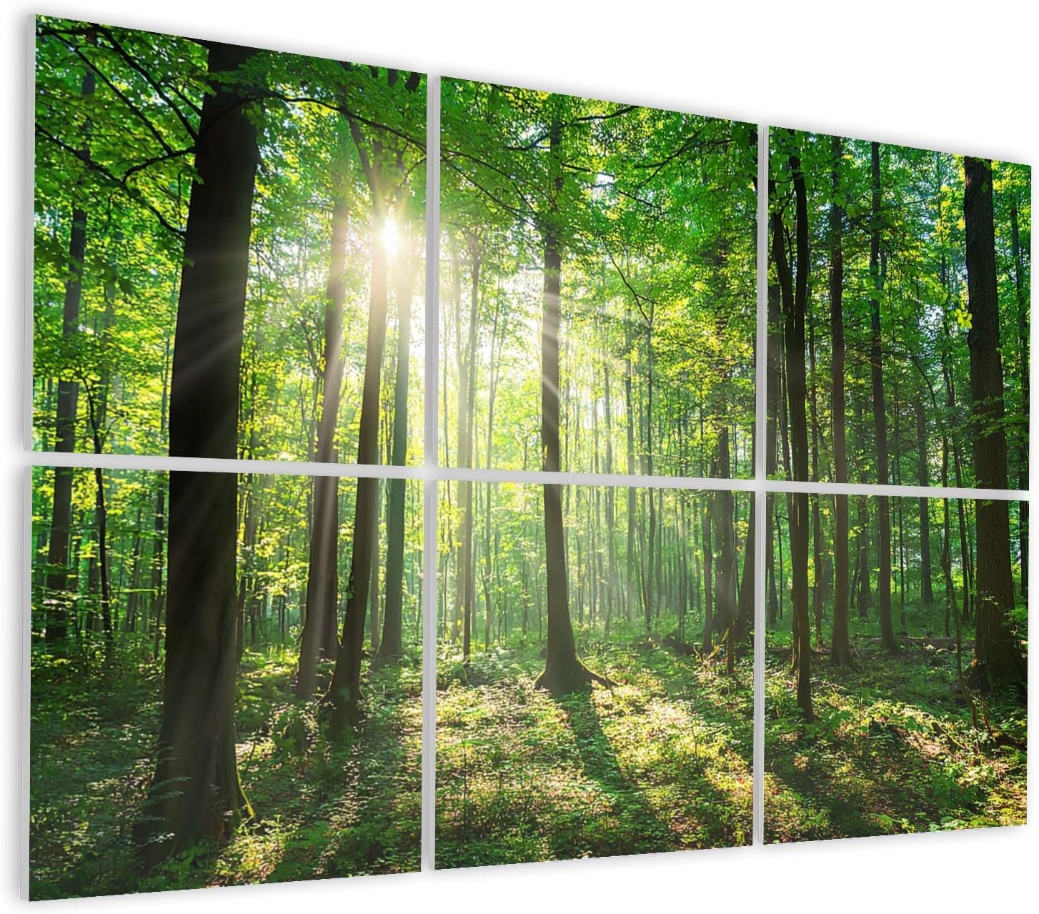 6 Pack Art Acoustic Panels Self Adhesive Forest Decorative Soundproof Wall Panels Sound Absorbing Panel 48