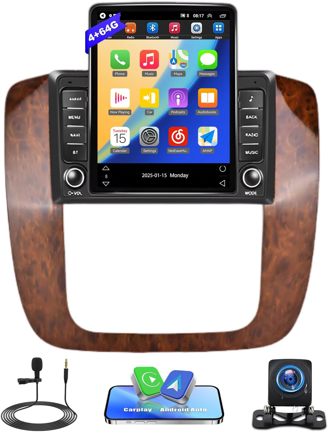 Double Din Car Stereo Radio Compatible for GMC 2006-2014 with CarPlay Android Auto, 9.7