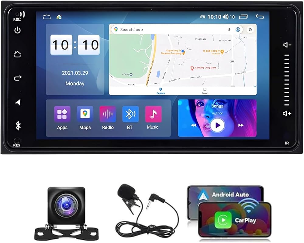 4+64G Double Din Car Stereo for Toyota 4runner 1996 1997 1998 1999 2000 2001 2002,7 Inch Car Radio with HD Touch Screen Bluetooth Car Stereo,Bluetooth Hands-Free Calling,Mirror Link,Backup Camera,SWC