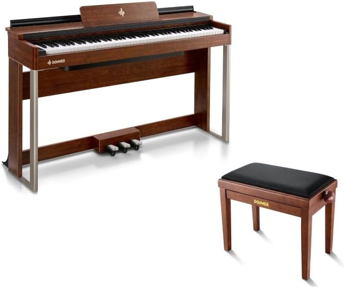 Donner DDP-200 Digital Piano with 88 Key+Donner Adjustable Piano Bench