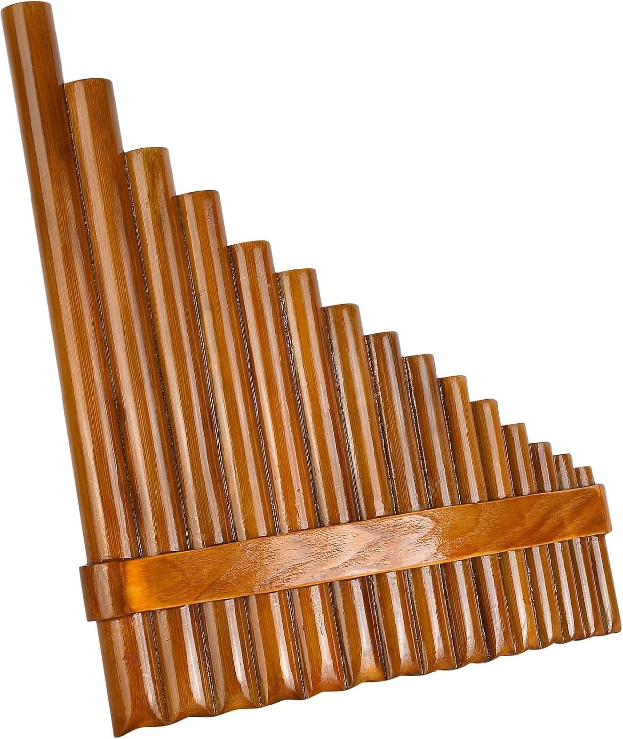 PanPipes Woodwind Instrument 15-Pipe G-Tone Bamboo Pan Flute with Hoop (Color : Left-Hand)
