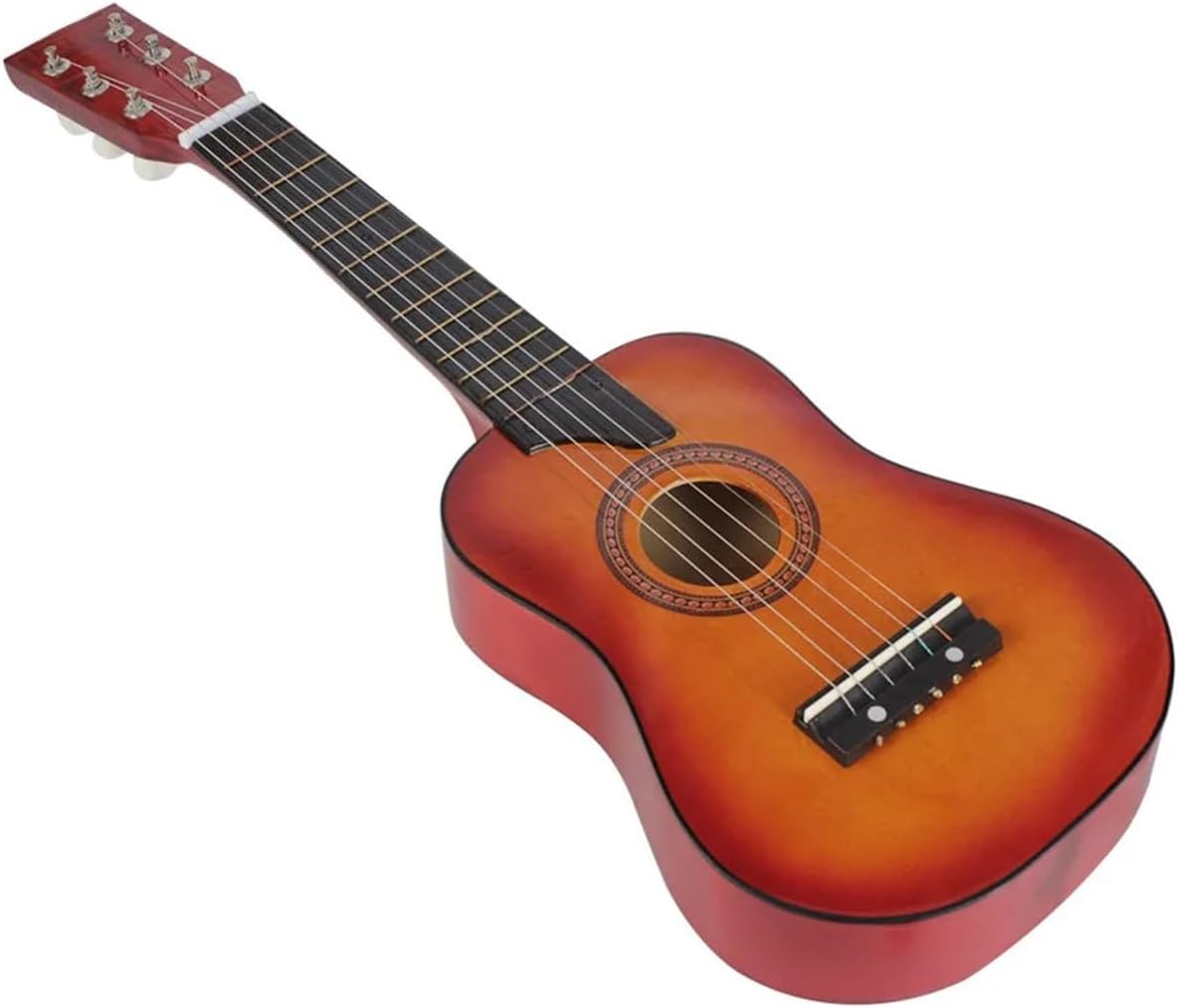 25 Inch Basswood Guitar with Pick Strings Beginner 4 Colors Optional (Color : Red, Size : 25 Inch)