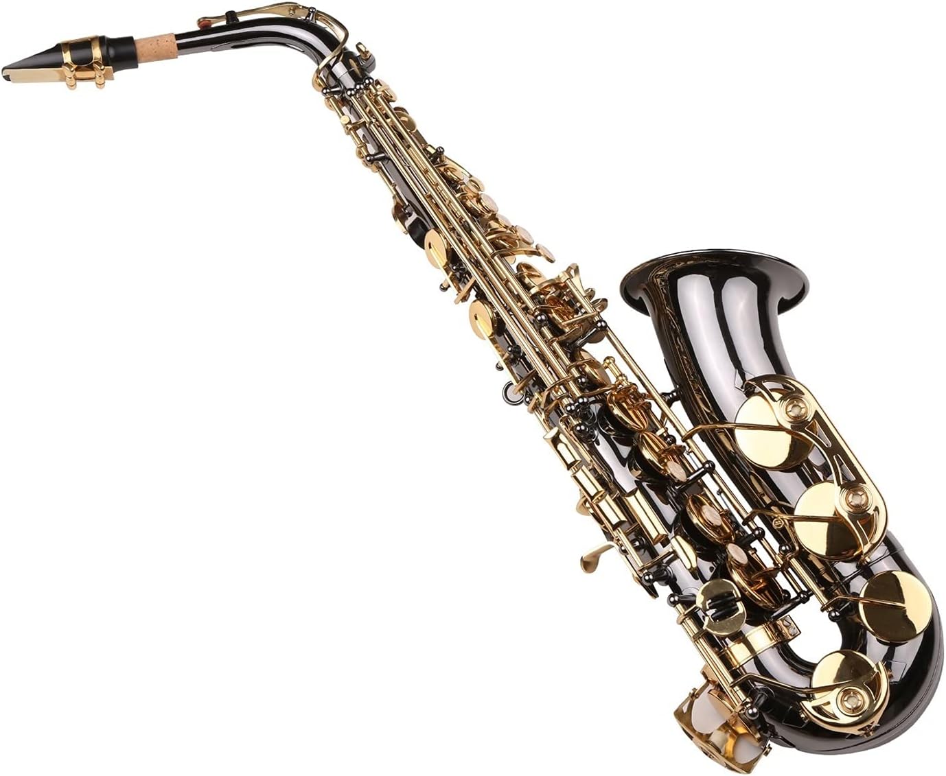 EB Alto Saxophone Brass Lacquer Gold E Flat Sax Nickel Plated Brass Music Instruments with Case Accessories Student Saxophone