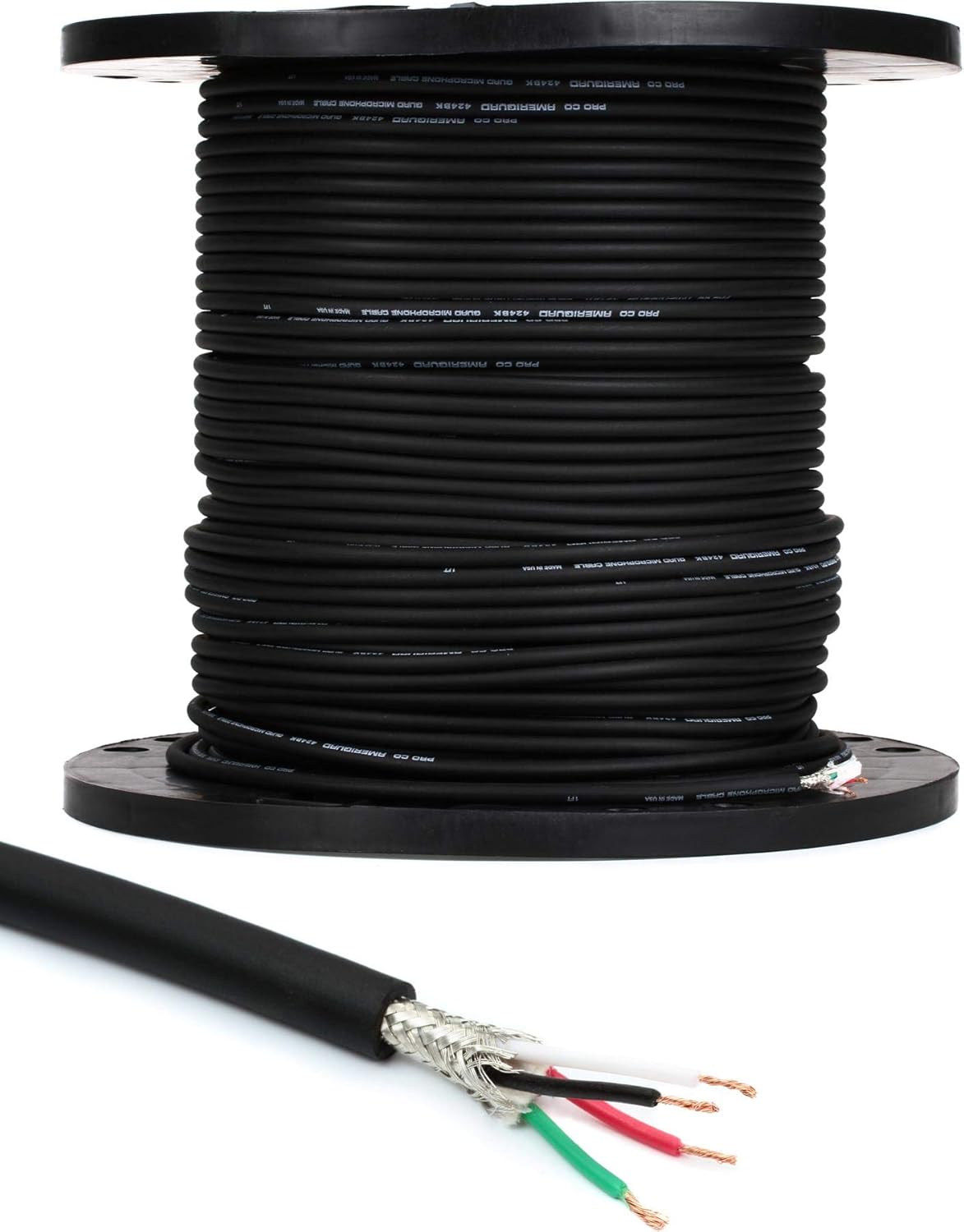 Pro Co Ameriquad 424BK Bulk Quad Microphone Wire - 500 feet