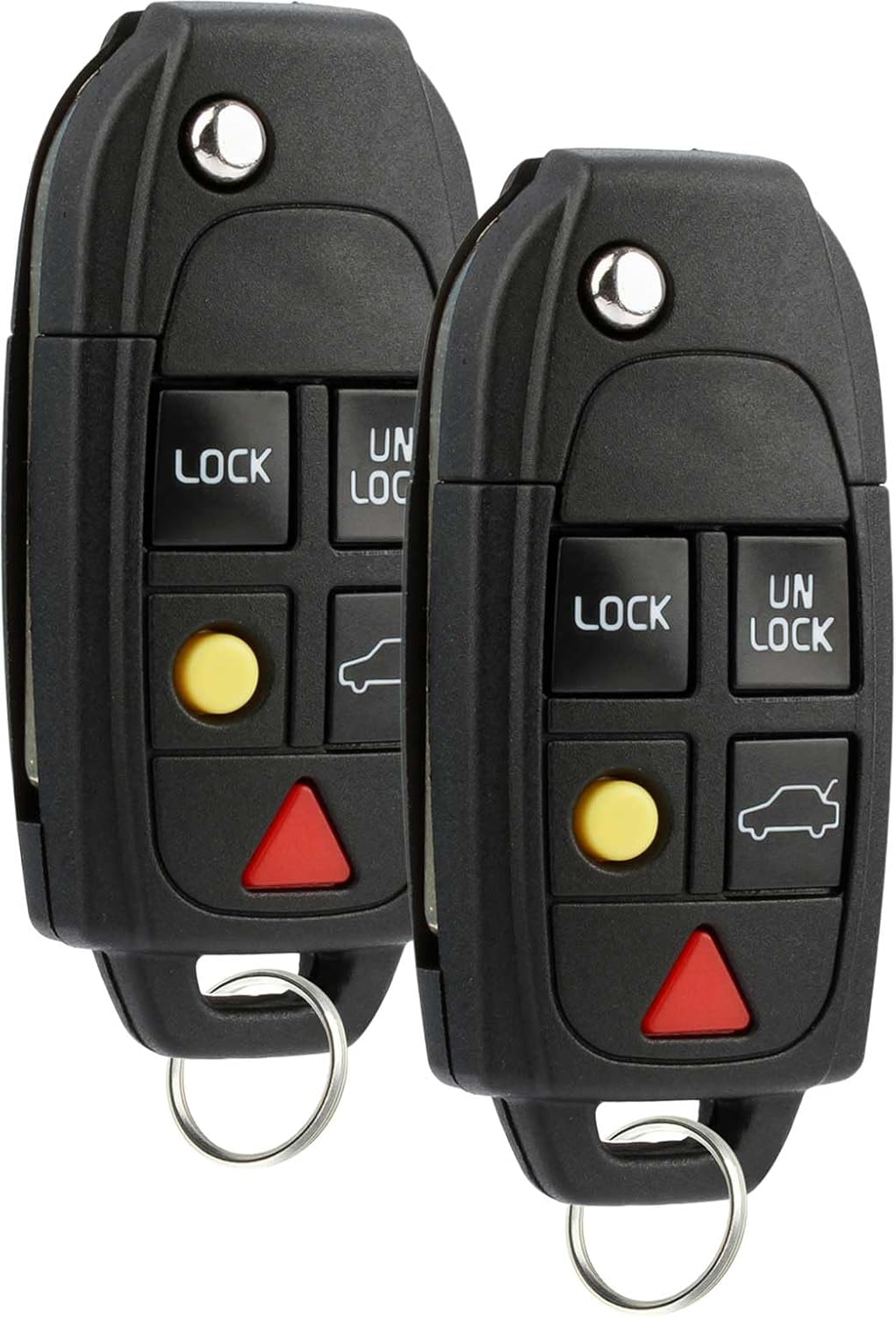 Flip Key Fob Keyless Entry Remote fits Volvo C30 C70 S40 S60 S80 V50 V70 XC60 XC70 XC90 (LQNP2T-APU), Set of 2