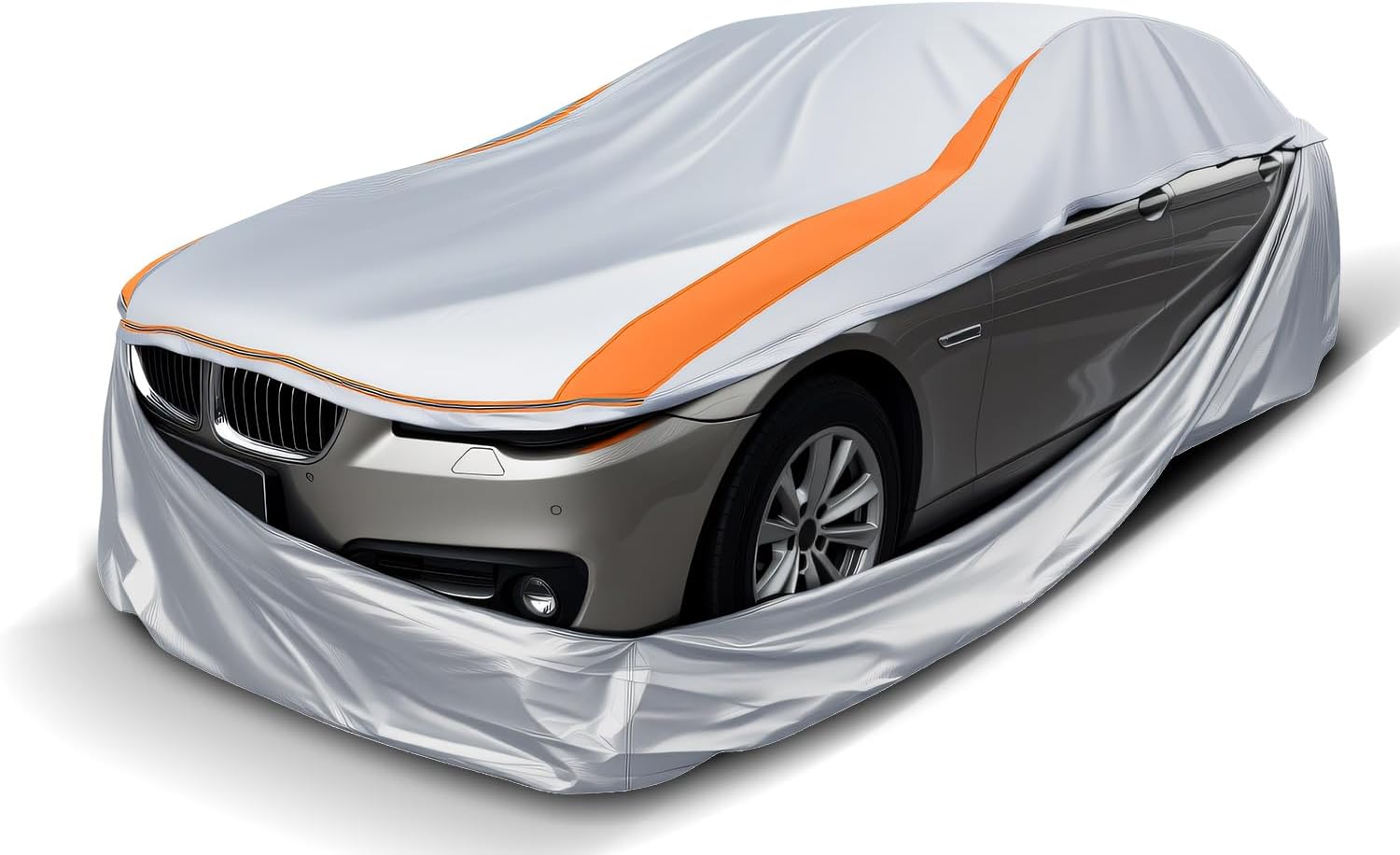 Sliver Full Enclosed Small Car Covers Universal Fit Miata,Mini Cooper,Z1/Z3,SLK-Class,Polo/Rabbit 1975-1984,Fiesta,Solstice,Yaris/MR2,Honda S2000,Saturn Sky,Chrysler Crossfire,Fiat 124 Spider
