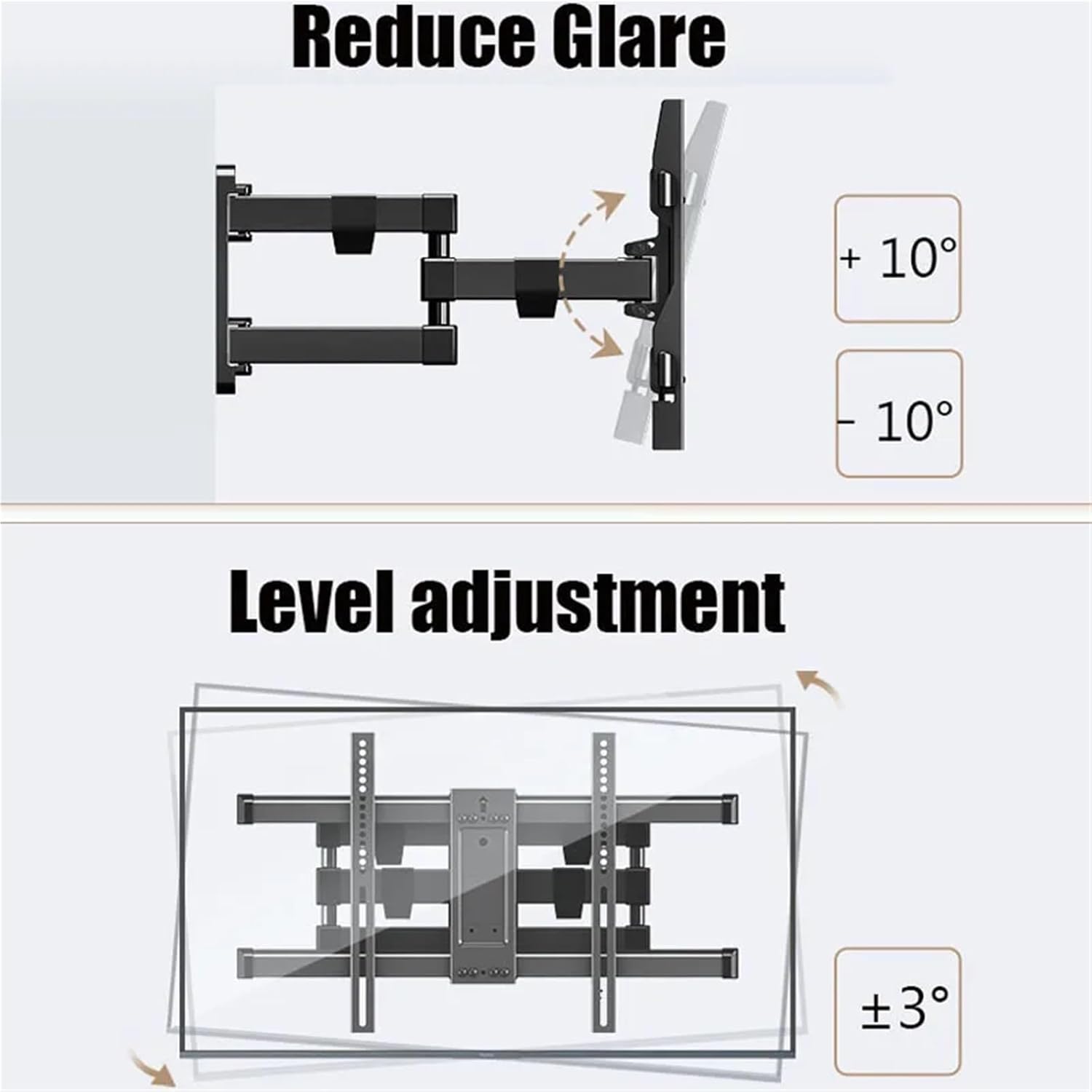 Tv Wall Bracket Wall Mount Full Motion for Most 32-70 inch TVs, Swivel TV Bracket with Dual Articulating Arms Tilt Rotation 400x400mm