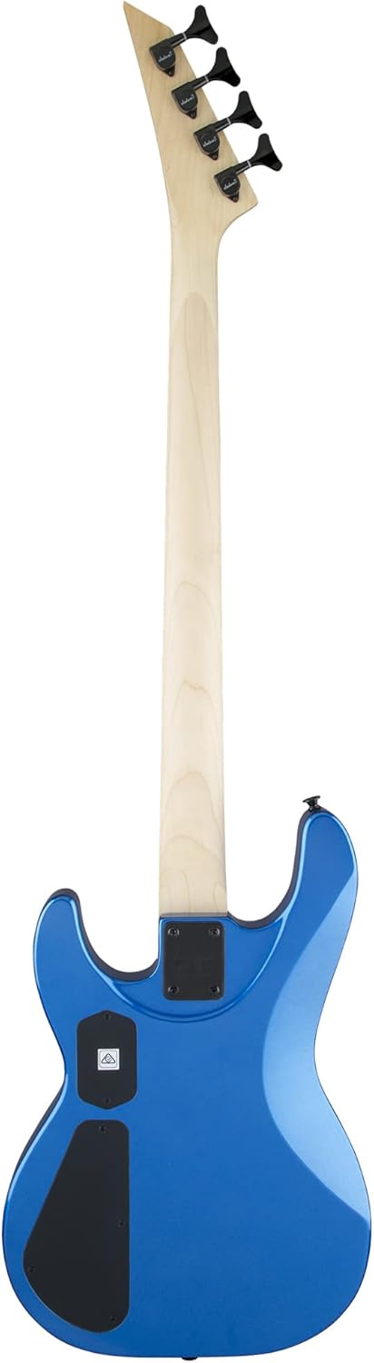 Jackson JS3 Concert Bass Guitar - Metallic Blue Bundle with Cable, Tuner, Strap, Picks, and Austin Bazaar Instructional DVD