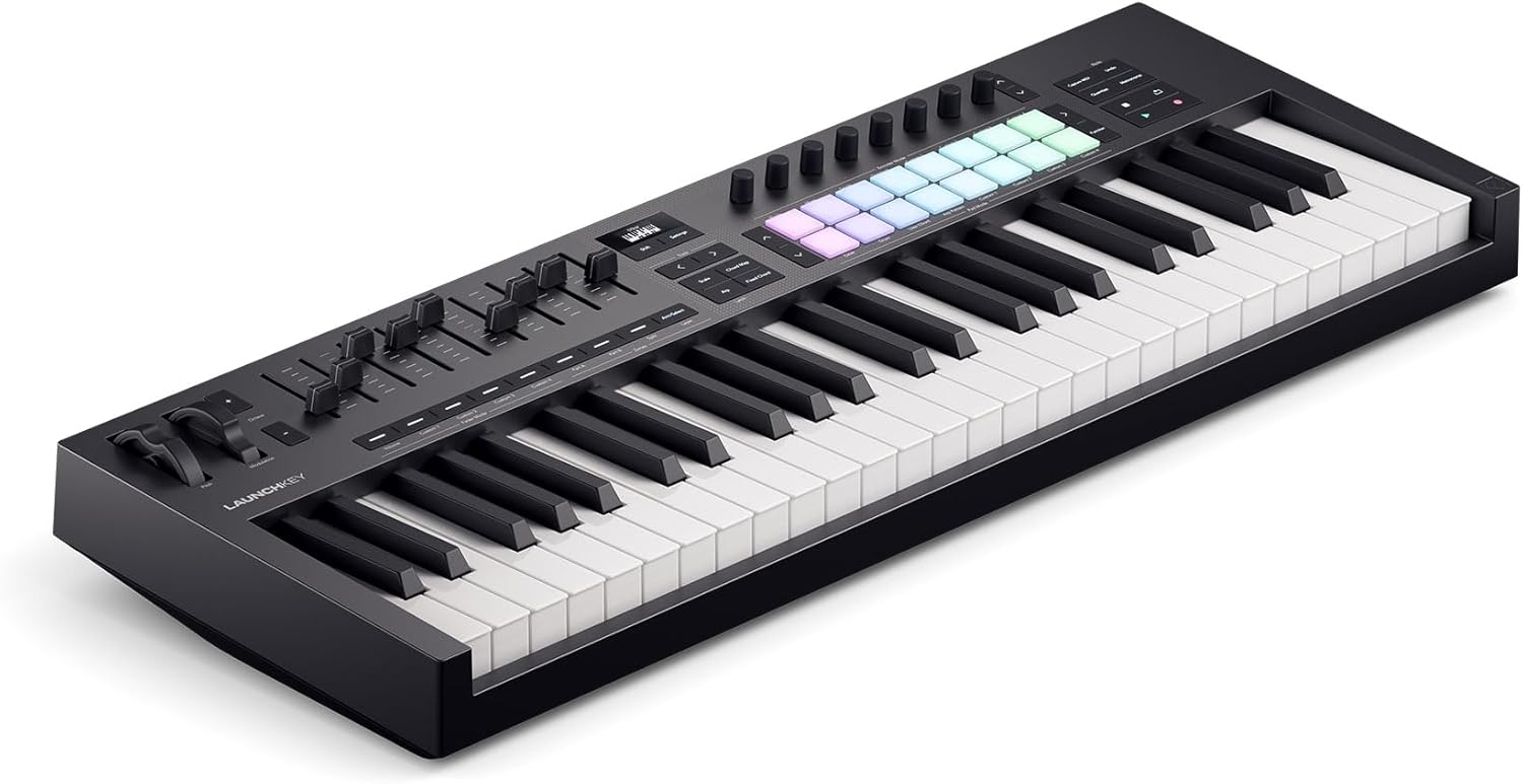 Audiosavings Bundle: Novation LAUNCHKEY 49 MK4 49-Key USB MIDI Ableton Live Keyboard Controller Bundle with Rockville Z50 Z-Style Pro Keyboard Stand+Travel Bag - Adjustable Height + Width (2 Items)