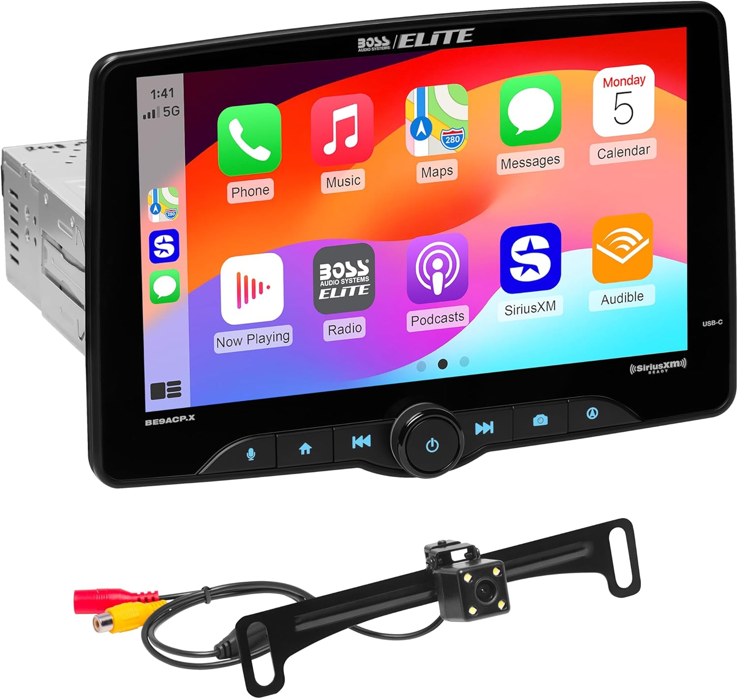 BOSS Audio Systems Elite Series BE9ACP.XC Car Stereo – CarPlay Android Auto, SiriusXM, 9 Inch Touchscreen, Bluetooth, No DVD Player, Backup Camera