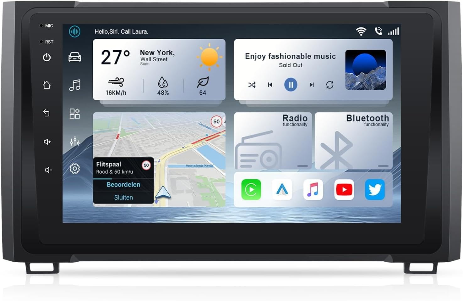 Android Car Screen for Toyota Tundra 2014 2015 2016 2017 2018 2019 2020 2021, 9 Inch IPS HD Touch Screen Car Radio Wireless CarPlay Android Auto, GPS/FM/SWC/Bluetooth/AHD Backup Camera/MIC