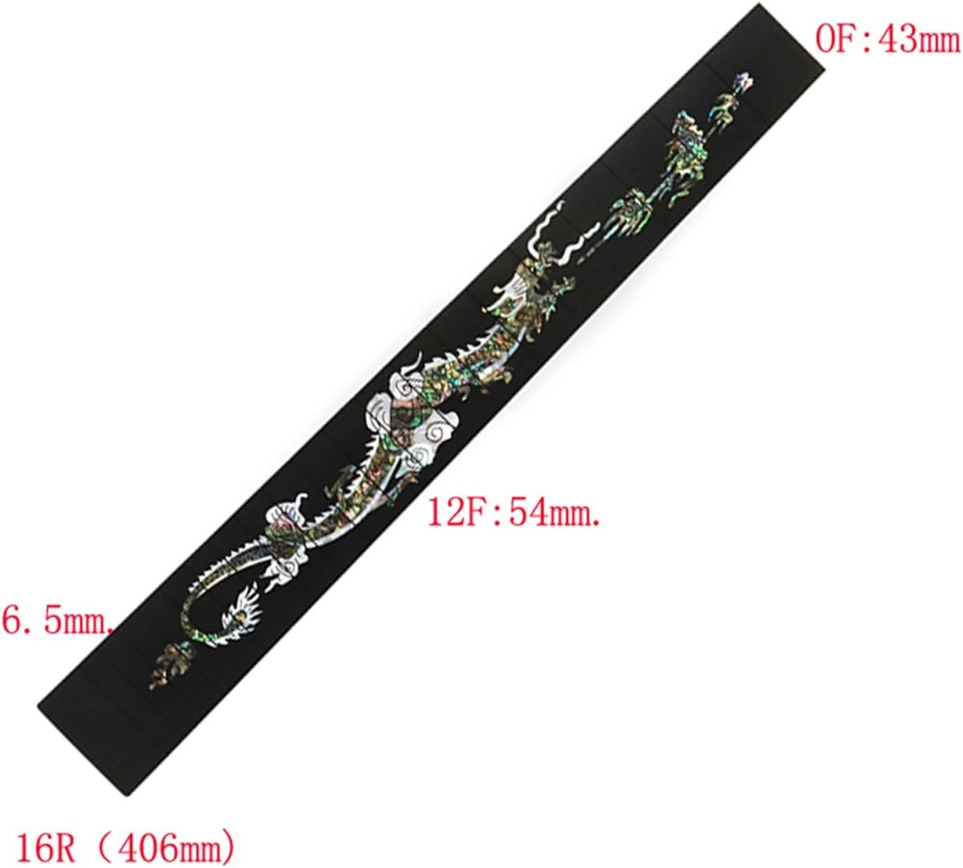 Guitar Fretboard Ebony+Color Shell Inlay Craftsmanship Ebony Ebony Electric Guitar Acoustic Guitar Fretboard Guitar ​Neck Replacement (Color : 2)