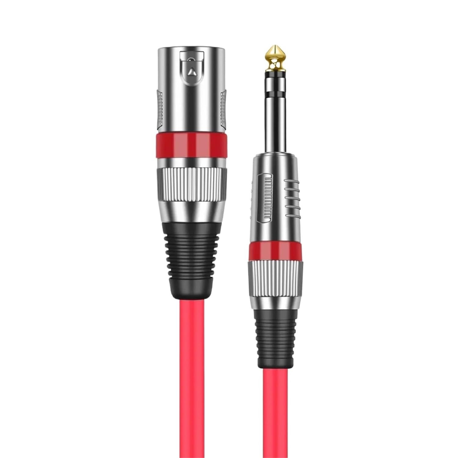 Microphone Cable to Mic Jack 1/4 TRS Cable 6.35mm/6.5mm Male to XLR Male Audio Patch Cord for Mixer Stereo Amplifier(Red,7.5 m)