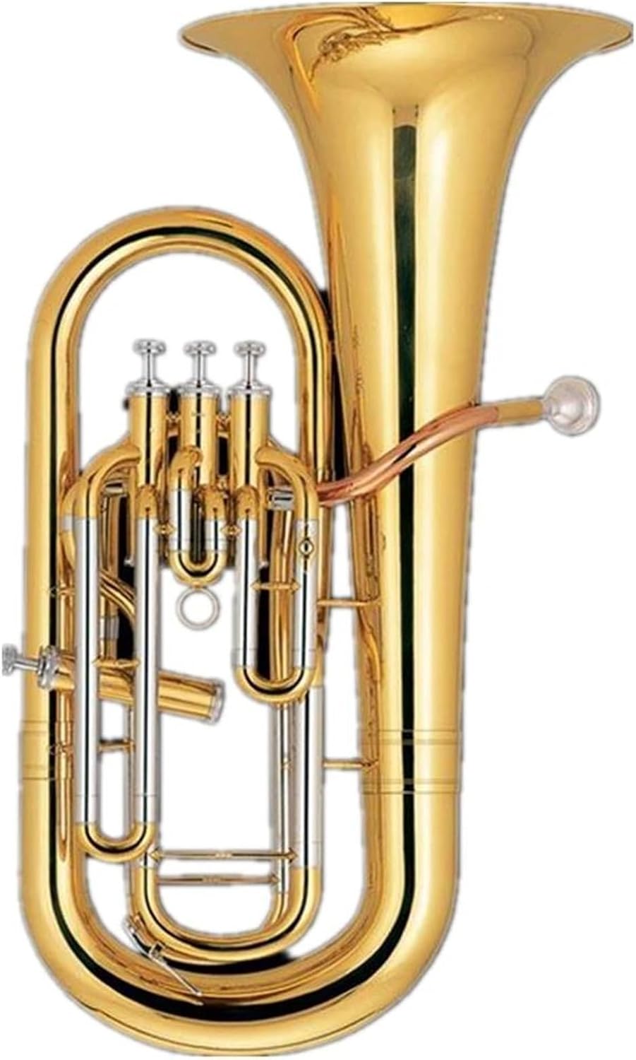 Beginner euphonium Gold Lacquer Phosphor Copper Leadpipe Euphonium 4 Pistons Tone Bb