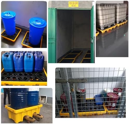 Oil Drum Tray,Spill Platform, Stackable Anti-Slip Spill Containment Platform, Modular Outdoor Warehouses Factory Garage Storage Oil Drums Spill Pallets, Polyethylene Leakproof Tray (Size :