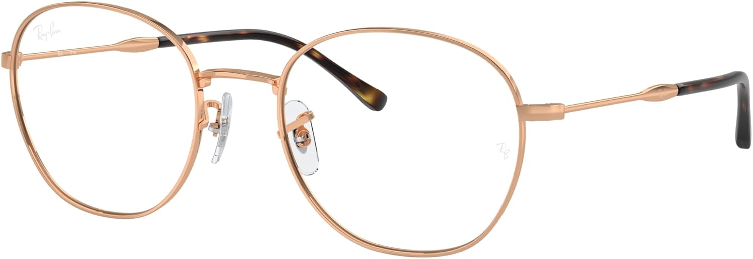 Ray-Ban 6509 Eyeglasses Bundle: 6509 6509 3094 Rose Gold and Eyewear Cleaning Kit