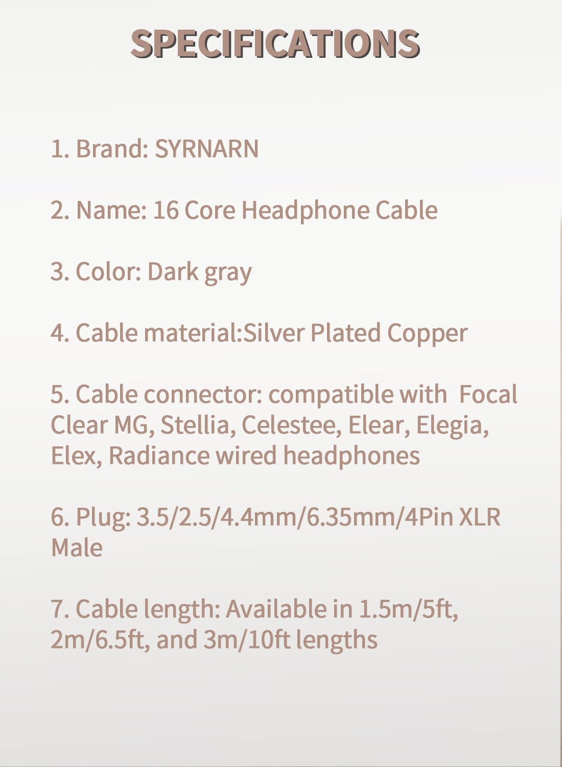 4 Pin XLR Balanced Headphone Cable Compatible with Focal Clear MG, Stellia, Celestee, Elear, Elegia, Elex, Radiance 16 Core Upgrade Replacement Cord (with 4 Pin XLR Balanced, 3Meters/10ft)