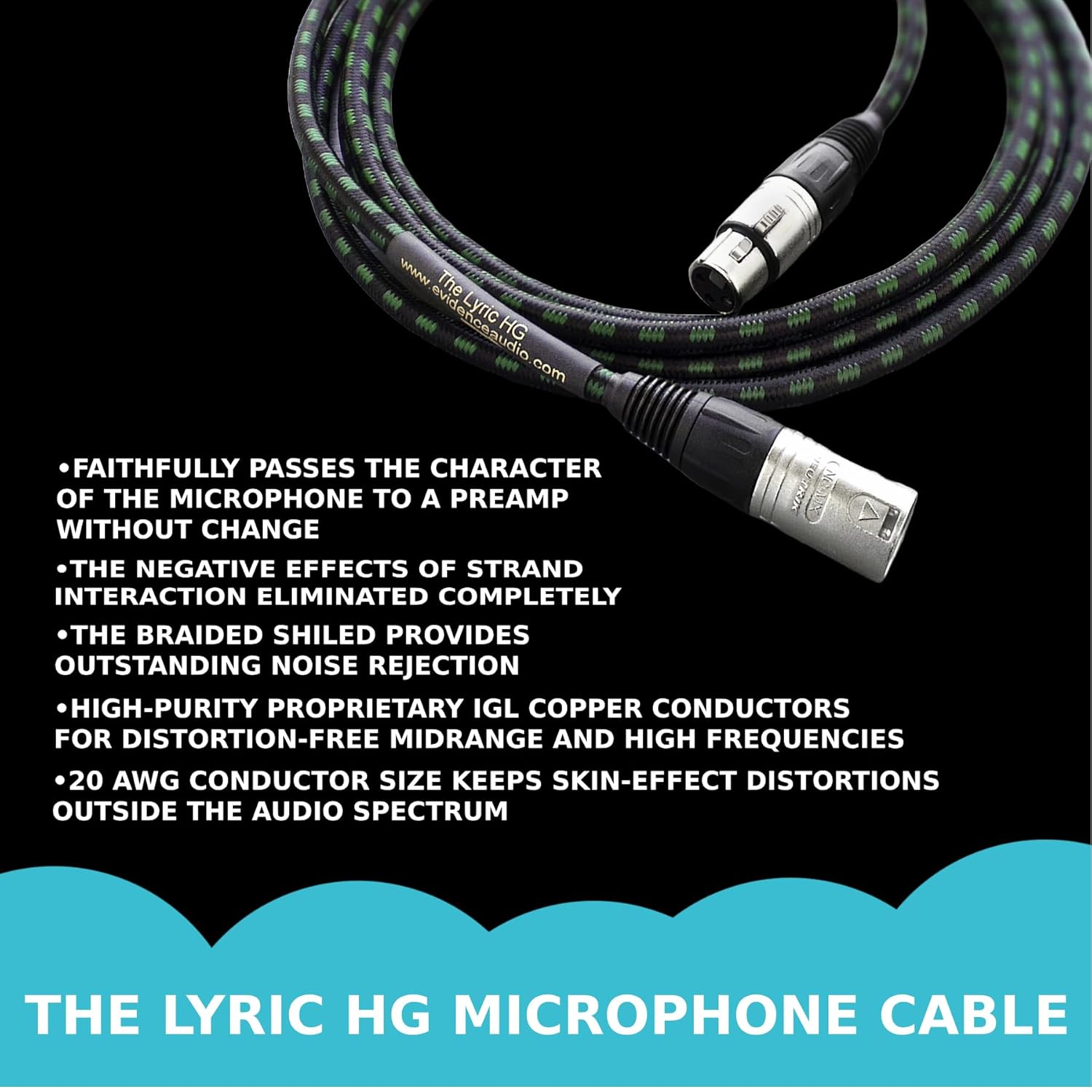 Evidence Audio The Lyric HG Microphone XLR Cable 10 feet (3 m)