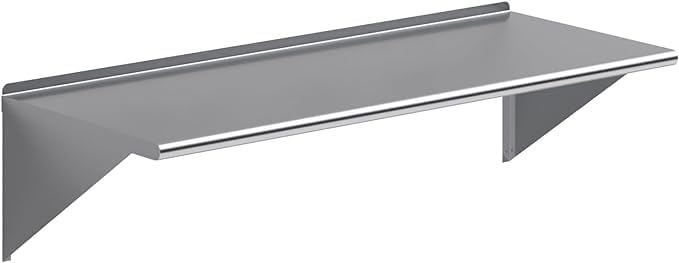 Stainless Steel Wall Shelf | Metal Shelving | Garage, Laundry, Storage, Utility Room | Restaurant, Commercial Kitchen | NSF Certified | (24” x 60”)