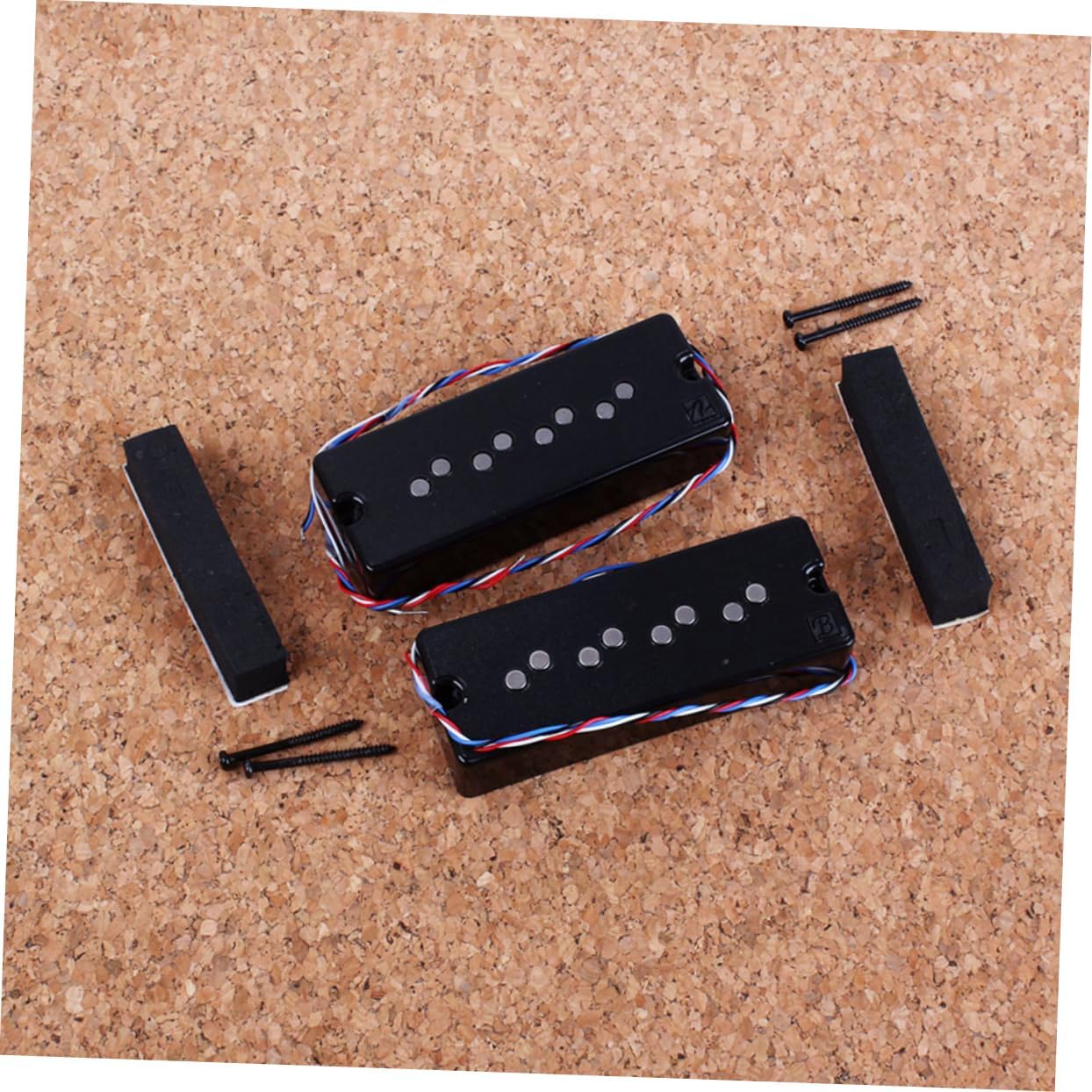 BESPORTBLE 5-String Double Layer Bass Pickup Set Soapbar Humbucker Bass Guitar Parts for
