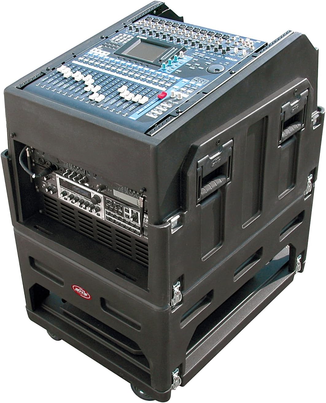 SKB Mighty Gig Rig with 14U top 6U Front Rack, Built-in Pedestal, Optional Rear Rack Rails