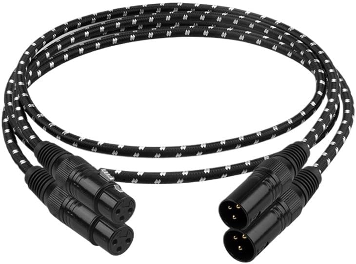 HiFi XLR Audio Cable Stereo high Purity 6N OFC Gold-Plated XLR Plug Male to Female(A Pair,1m)