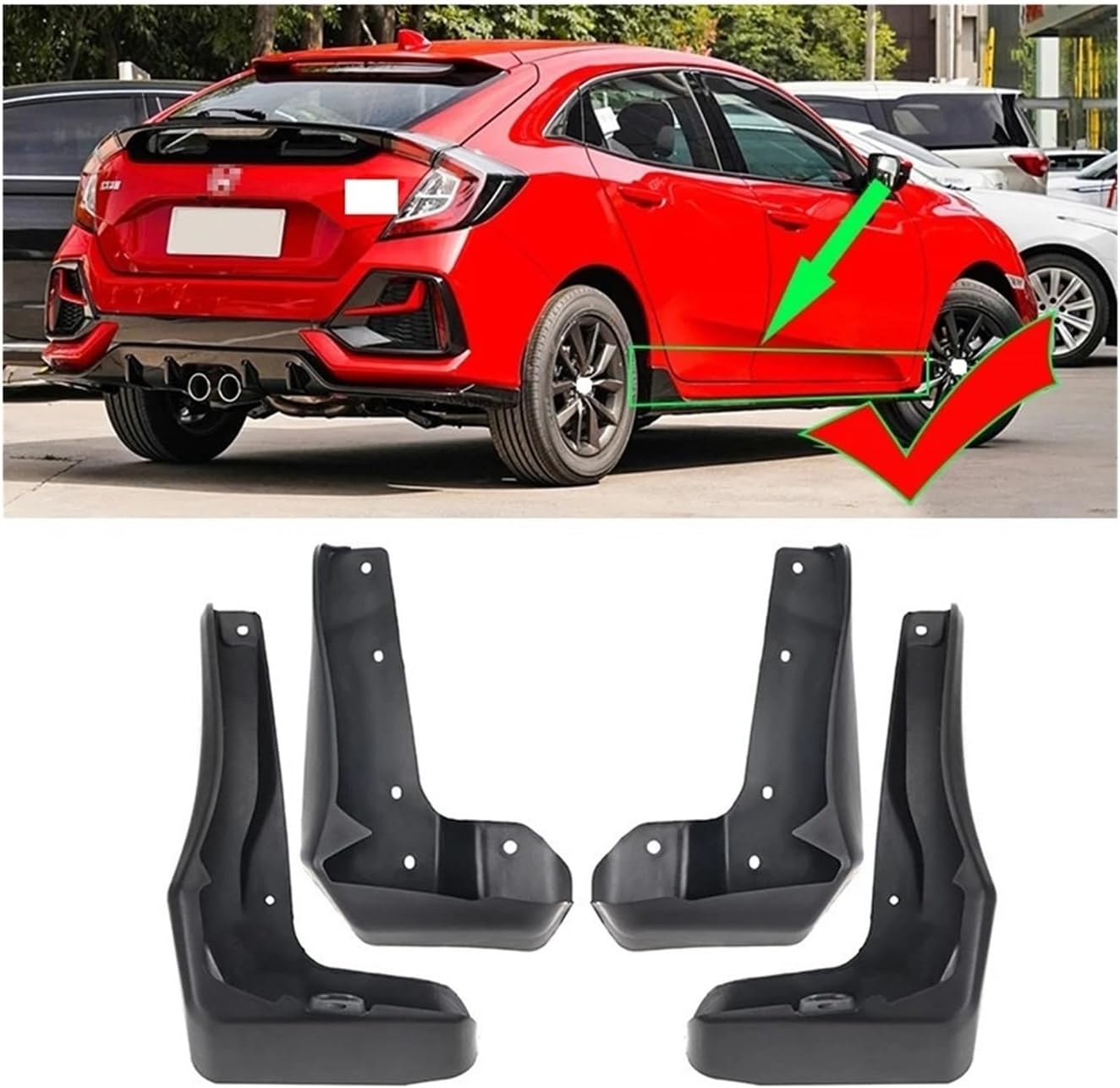 Mudguards Compatible For Honda Civic Hatchback Sport 10th 2017-2021 Front Rear Fender Mud Flaps Guard Splash Flap Mudguard Car Accessories