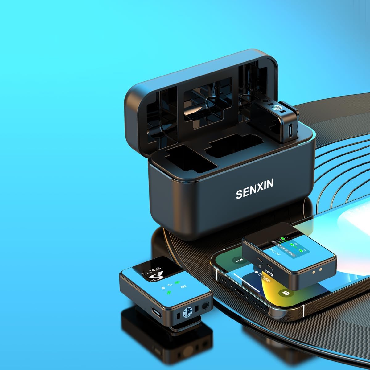 Professional Wireless Lavalier Lapel Microphone for iPhone, iPad, Mini Video Recording Mic for Interview Video Podcast Vlog YouTube & Livestream, Noise Reduction, Plug & Play (Pro Mics with Base)