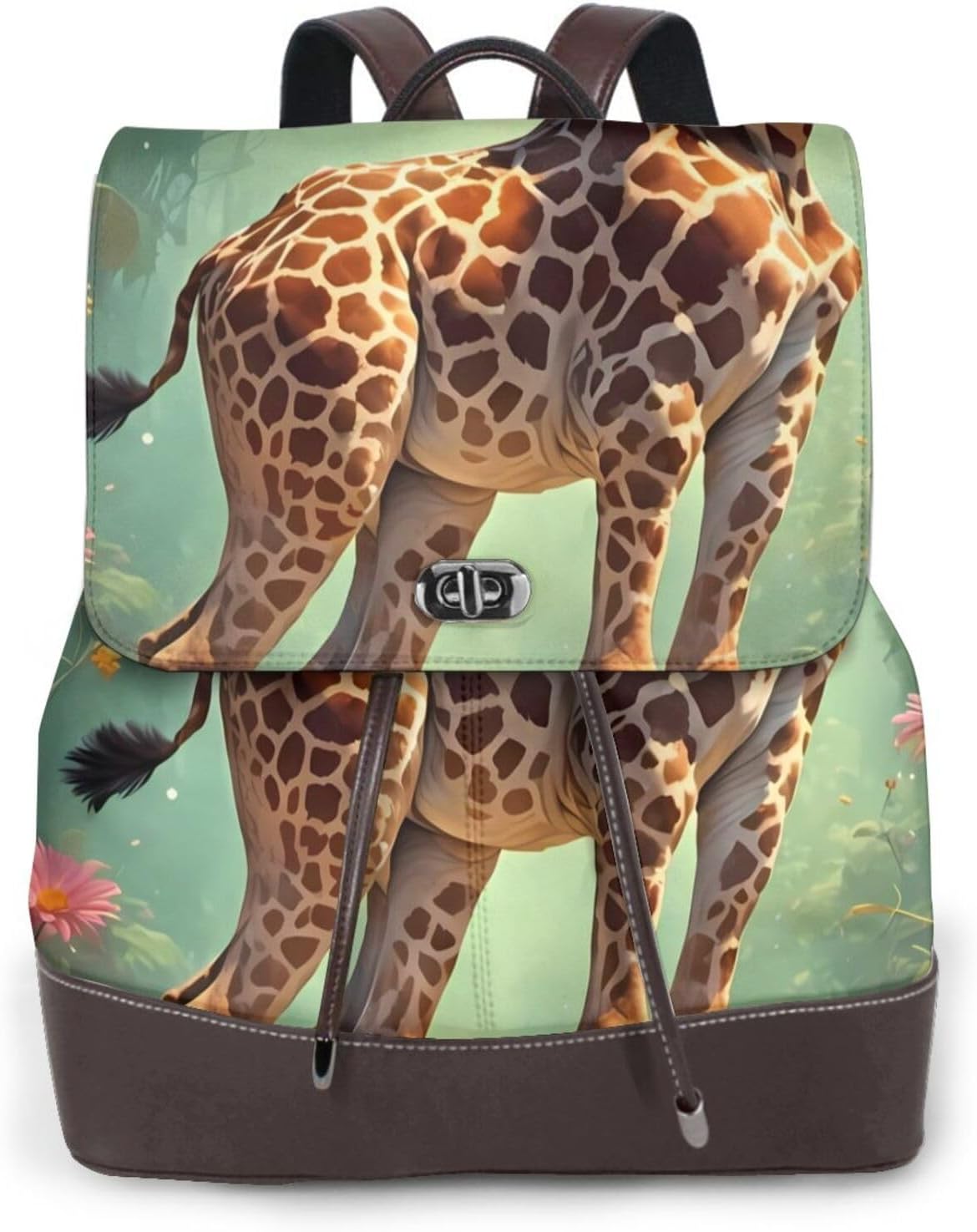 Forest Giraffe for Womens Backpack Purse Microfiber PU Anti-theft Large Fashion Designer Travel Bag Ladies Shoulder Bags
