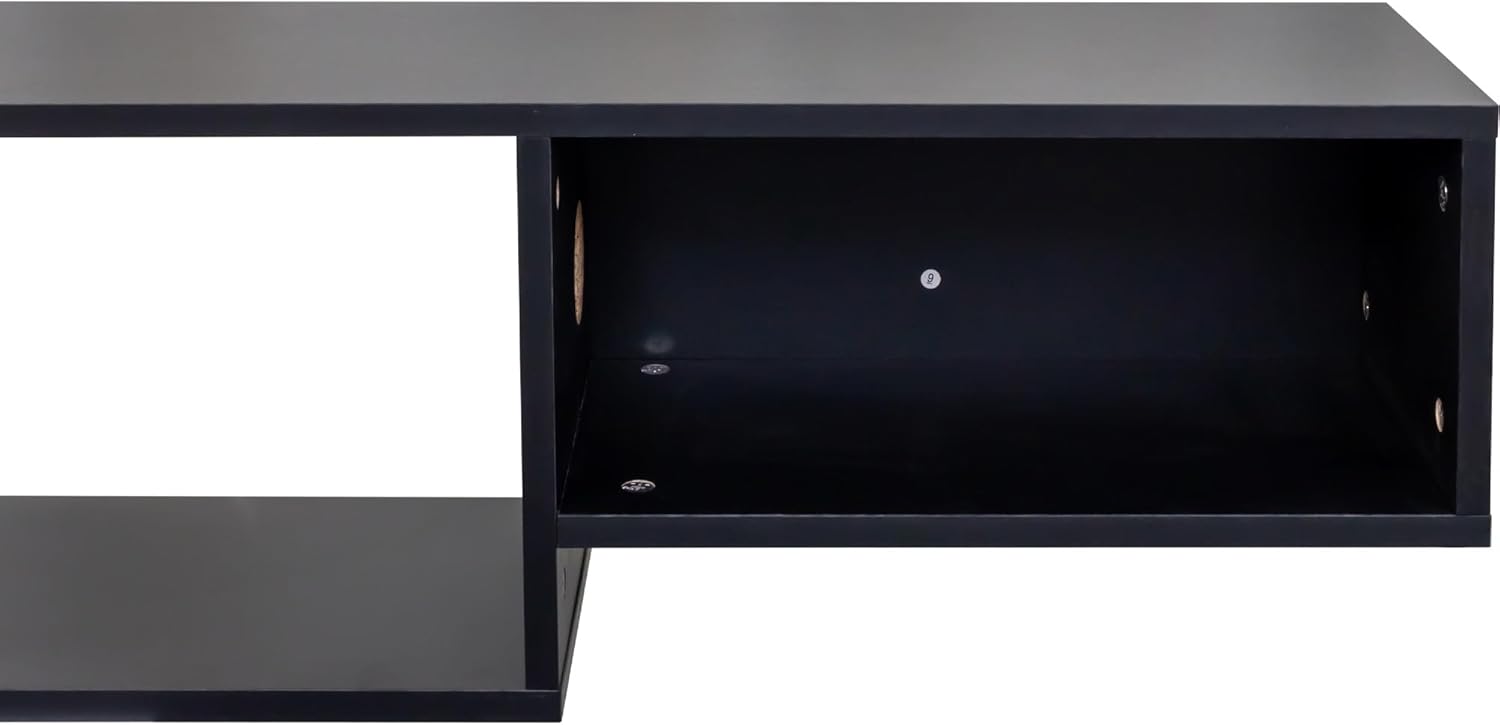 5.35in Wall Mounted Floating TV Stand with 20 Color LEDs and Charging Station TV Stand for Living Room Decor, Office,Easy Assembly