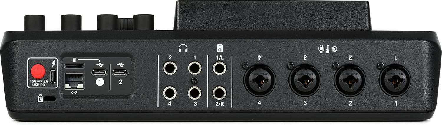 Rode Rodecaster Pro II and PodMic Microphone Podcast Bundle, with Professional Headphones, 10' XLR Cable, 128GB SD Card, Boom Arm, and Dust Cover